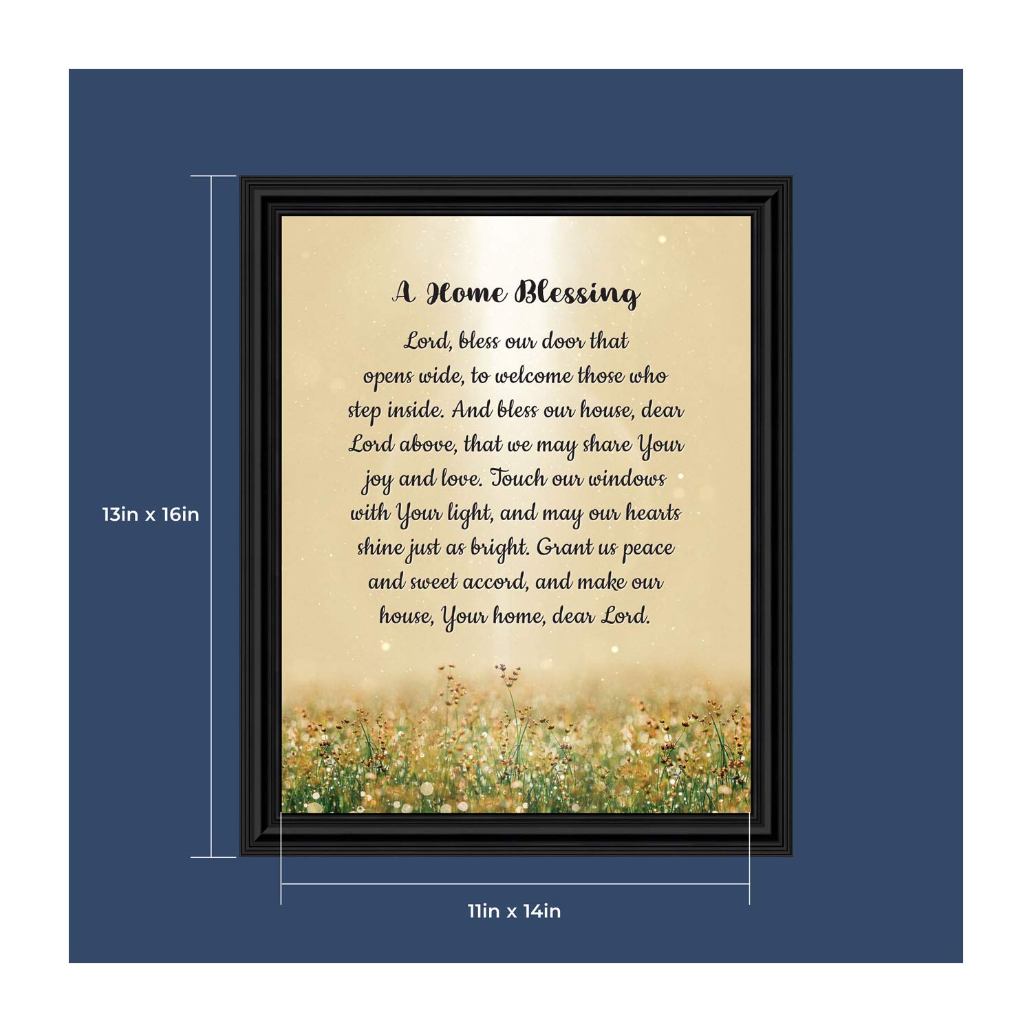 God Bless This Home Sign - Inspirational Christian Wall Decor for House Blessing - Perfect for Living Room, Bedroom & Entryway