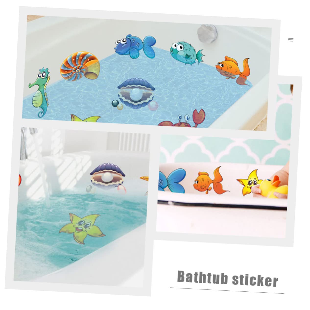 ifundom 5 Sets Ocean Themed Bath Stickers - Waterproof Sea Creature Wall Decals for Kids, PVC Non-Permanent Stickers - Perfect for Bathroom Decor, Baby Shower & Nursery Room