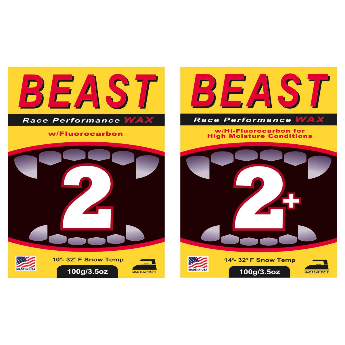 BEAST 2 Fluoro Race Performance Ski Wax - High Speed Glide for Competitive Skiing & Snowboarding - Ideal for Alpine Racing, Cross-Country & Winter Sports