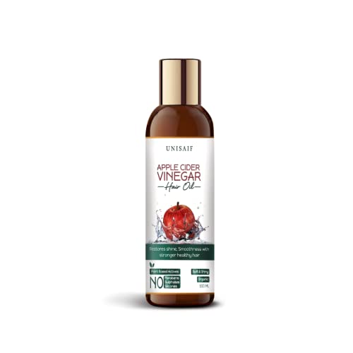 Unisaif Organic Apple Cider Vinegar Hair Oil - Restores Shine & Smoothness, Promotes Stronger Hair Growth (100ml) | Natural Hair Care for Damaged, Dry & Frizzy Hair | Perfect for Daily Use & Hair Treatment