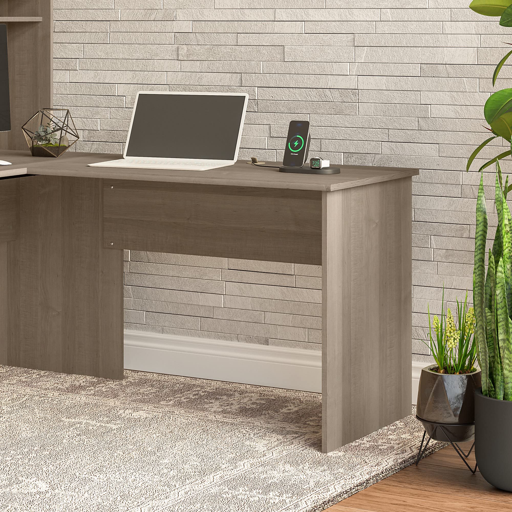 Bush Furniture Cabot 42W L-Shaped Computer Desk with Return in Ash Gray - Perfect for Home Office, Gaming Setup & Small Workspace