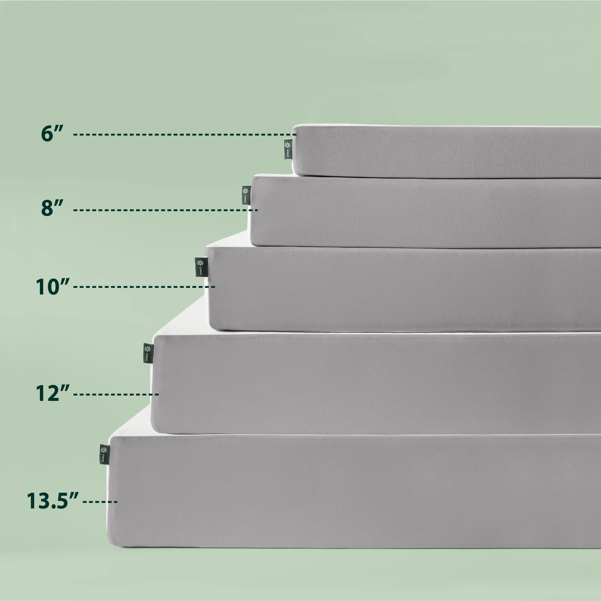 ZINUS Cooling Essential Memory Foam Mattress Queen Size - Pressure Relieving, CertiPUR-US Certified, Medium Firm, White - Perfect for Hot Sleepers & Bedroom Comfort