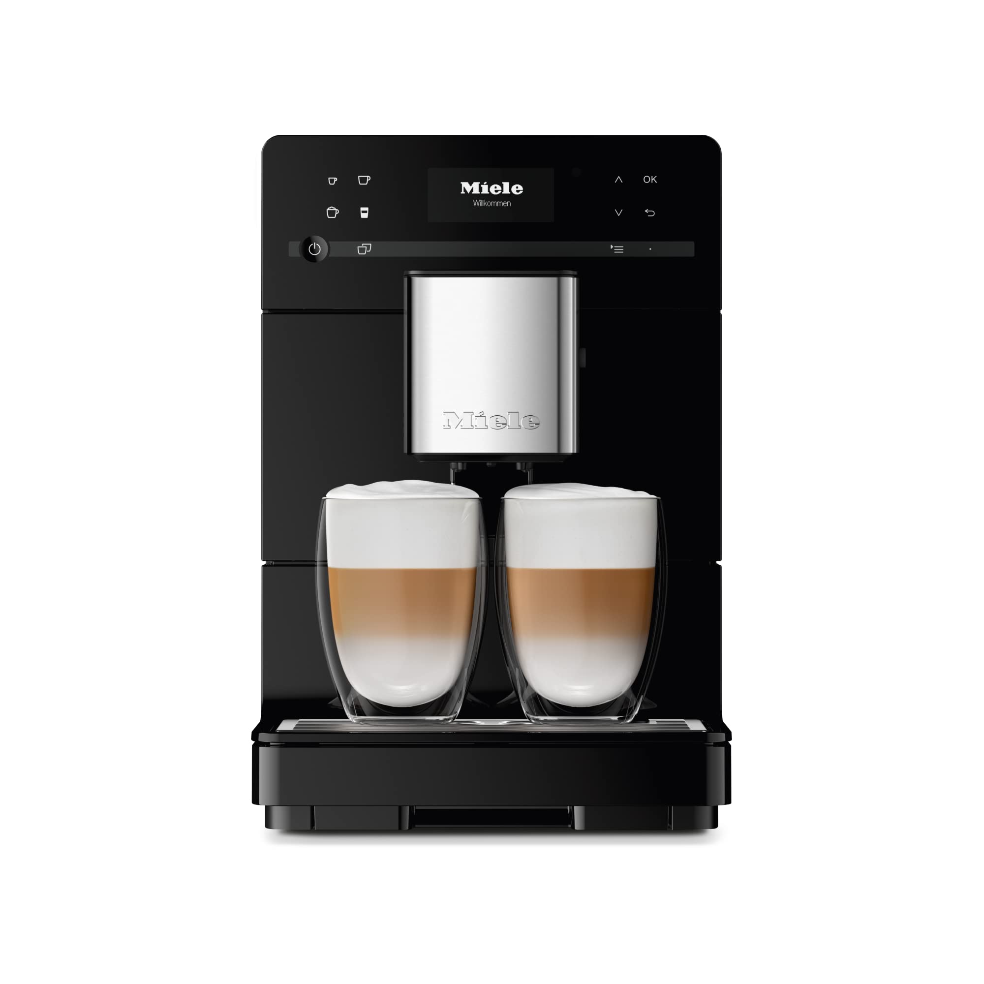 Miele CM 5310 Silence Automatic Coffee Maker - OneTouch for Two, AromaticSystem, Coffee Pot & Cleaning Programs - Obsidian Black | Perfect for Home & Office Use