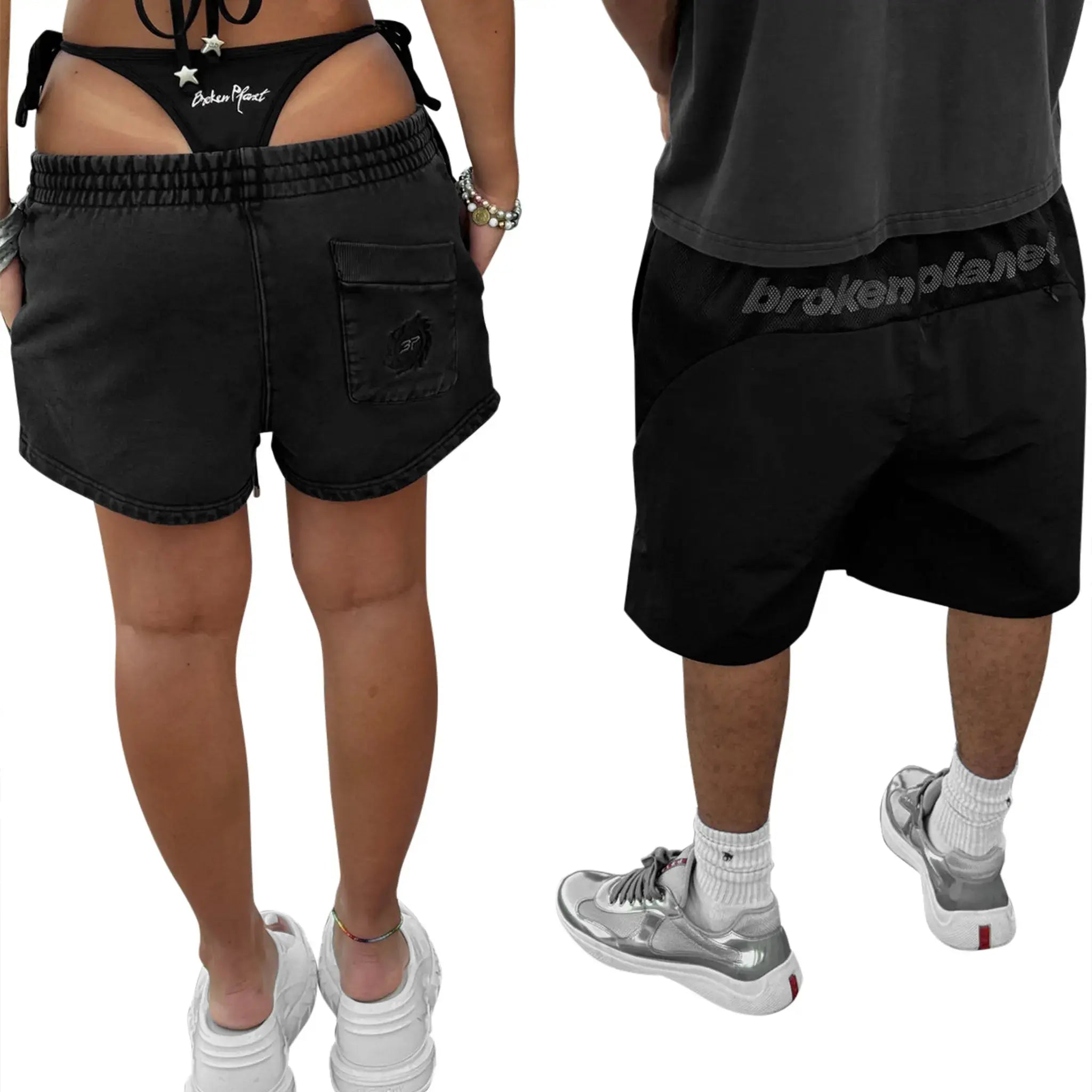 Broken Planet Black Swim Trunks for Men - Quick Dry, Comfortable & Stylish Beachwear for Swimming, Surfing & Summer Vacations