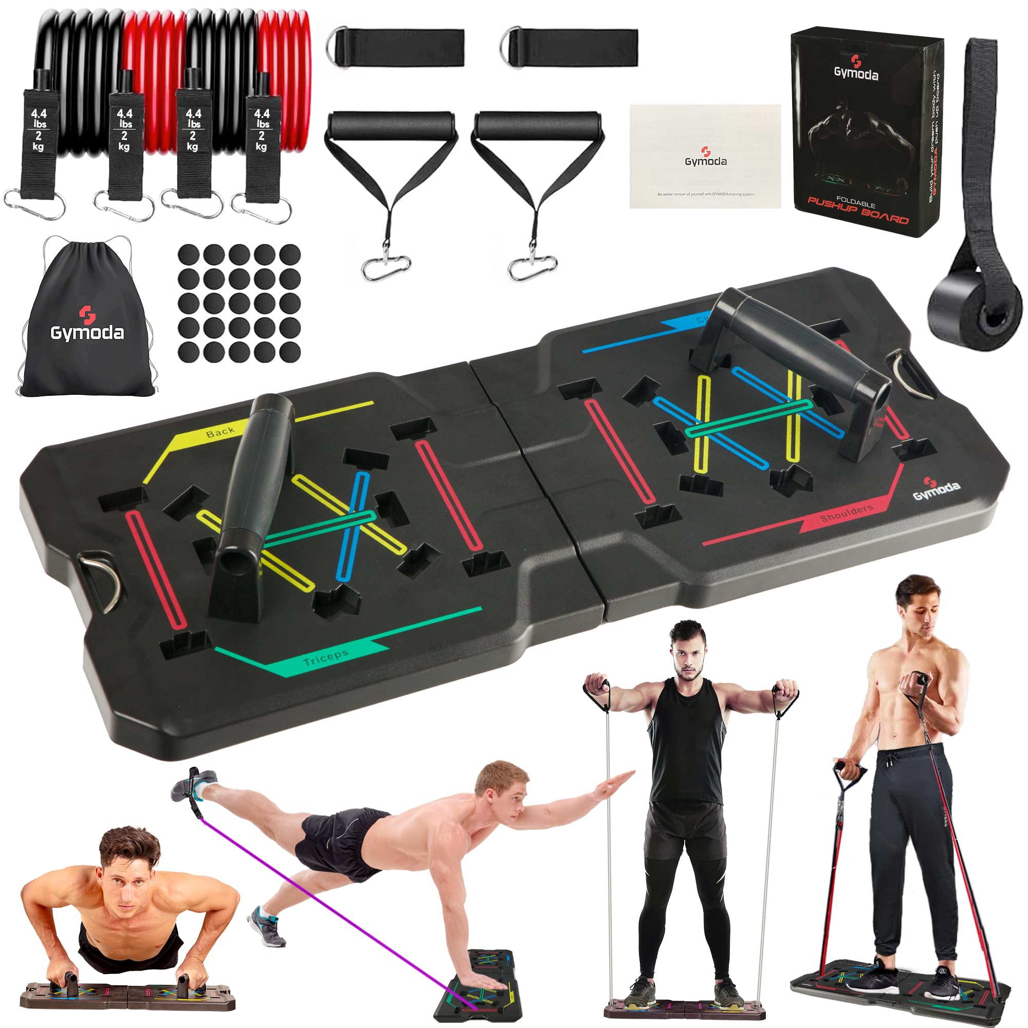 Push Up Board for Home Workouts - Portable & Foldable Space-Saving Gym Equipment with Comfort Rubber Handles | Full Body Training for Fat Loss & Muscle Gain | Non-Slip Design for Home, Office & Park Use | Perfect for Calisthenics & Strength Training