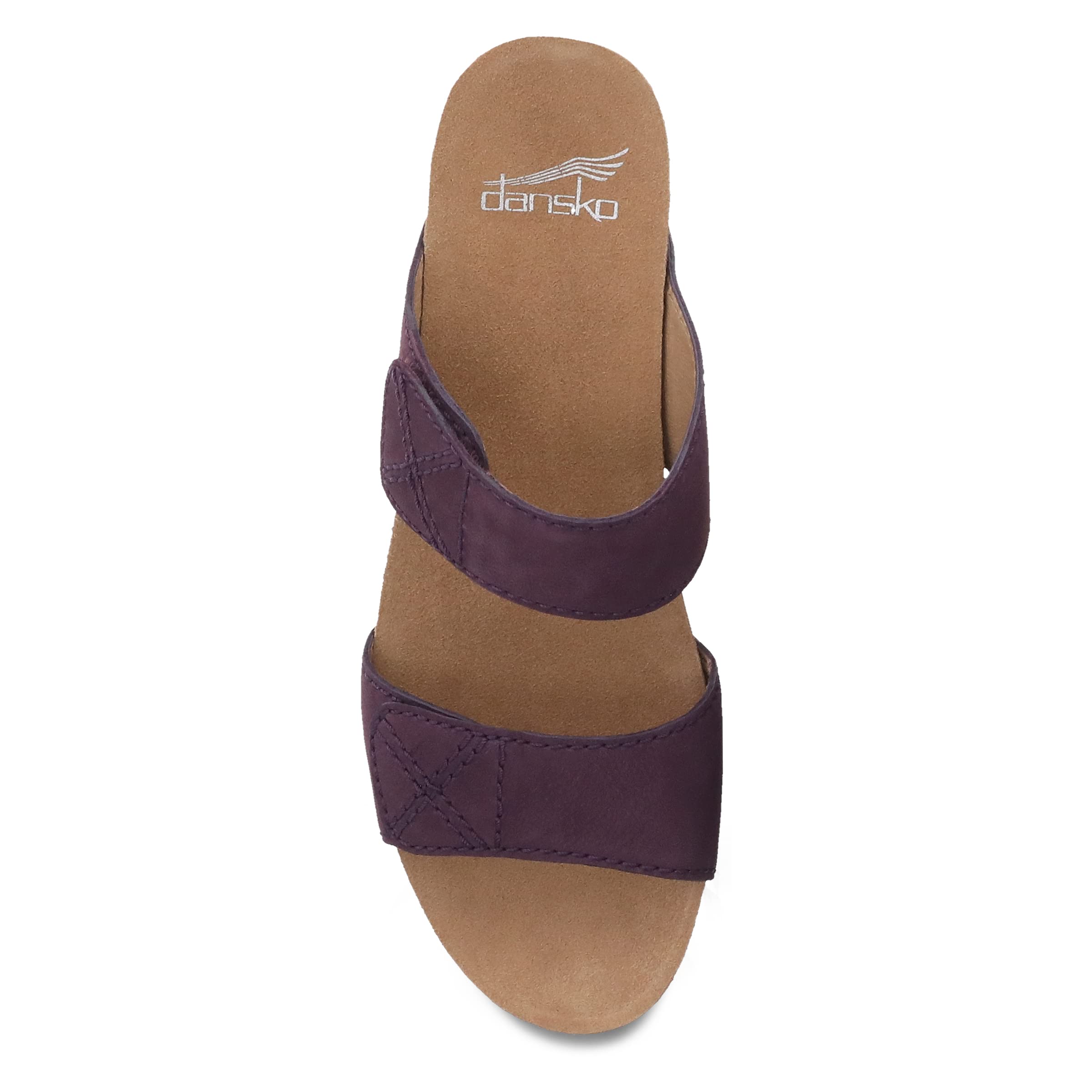 Dansko Women's Maddy Slip-On Wedge Sandal - Comfortable Arch Support Wedge Shoes with Adjustable Hook & Loop Straps - Lightweight Rubber Sole - Perfect for Work, Travel and Summer Outfits