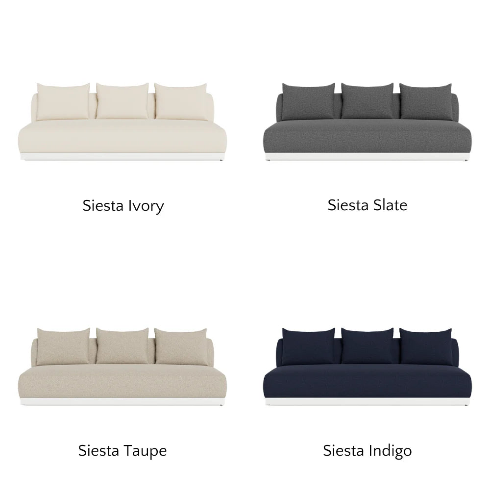 Amalfi Outdoor 3-Seat Armless Sectional Sofa Set - Waterproof Patio Furniture for Backyard, Poolside & Garden Relaxation