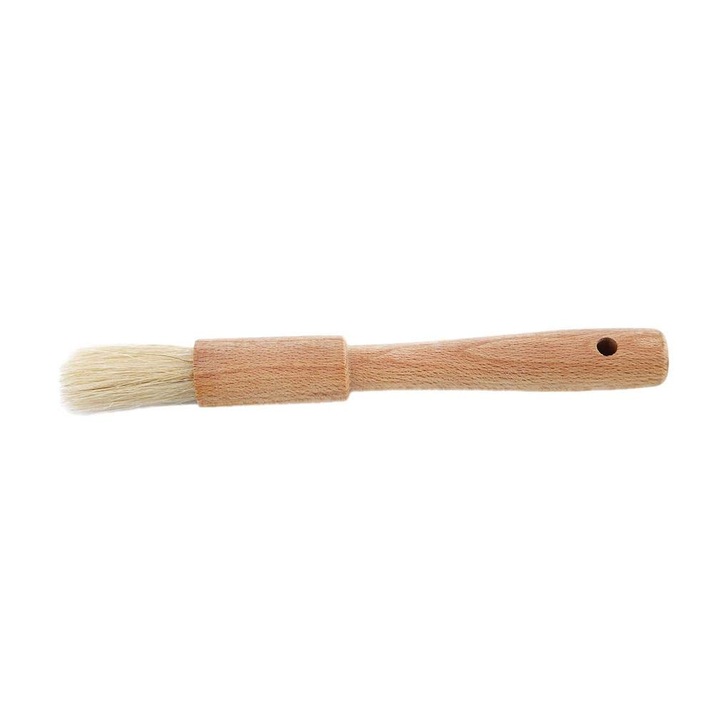 **Wooden BBQ Brush - Baking & Oil Brush for Grilling, Pastry & Kitchen - Turkey Baster & Barbecue Utensil with Round Handle - Perfect for BBQ, Baking & Cooking**