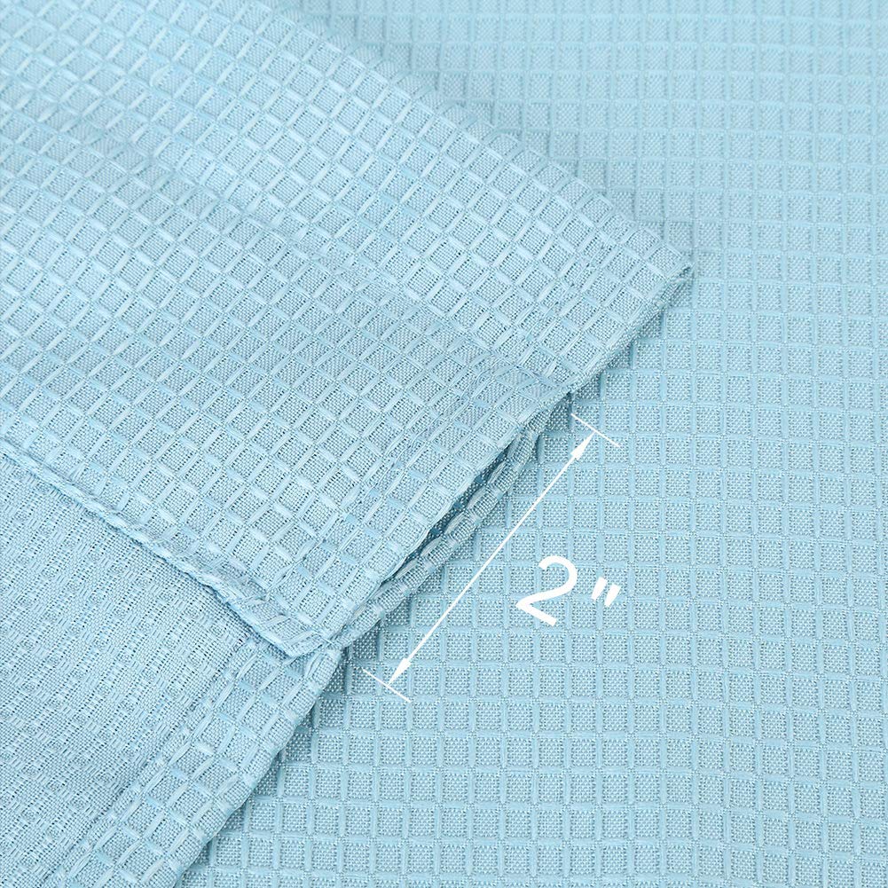 45 Inch Casual Weave Kitchen Curtains - Dusty Blue Cafe Curtains Set of 2, 30x45 Inch Half Window Curtains for Privacy & Style | Perfect for Farmhouse Kitchens, Breakfast Nooks & Cozy Dining Areas