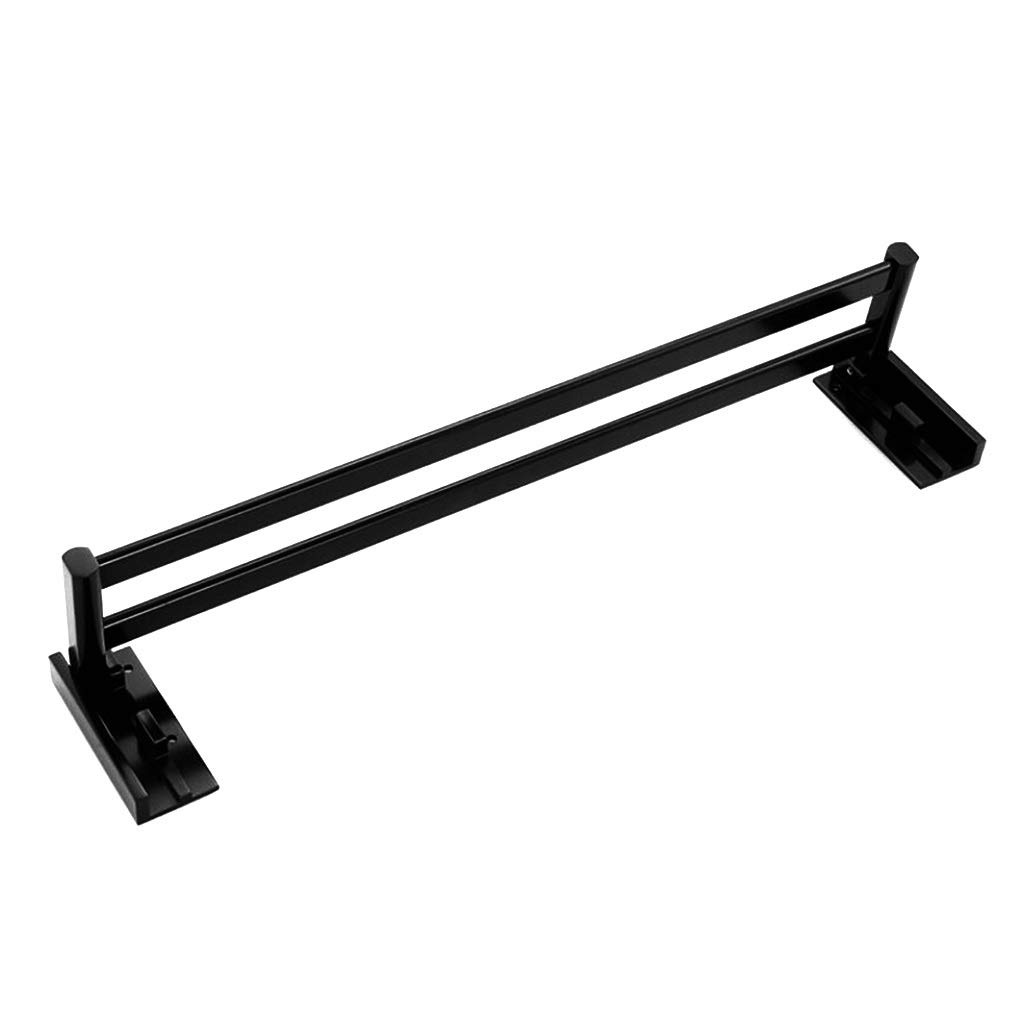 Black Wall-Mounted Bathroom Shelf with Widened Base - 59x13x14cm Foldable Storage Organizer for Towels, Toiletries & Decor - Perfect for Small Bathrooms, Balconies & Laundry Rooms