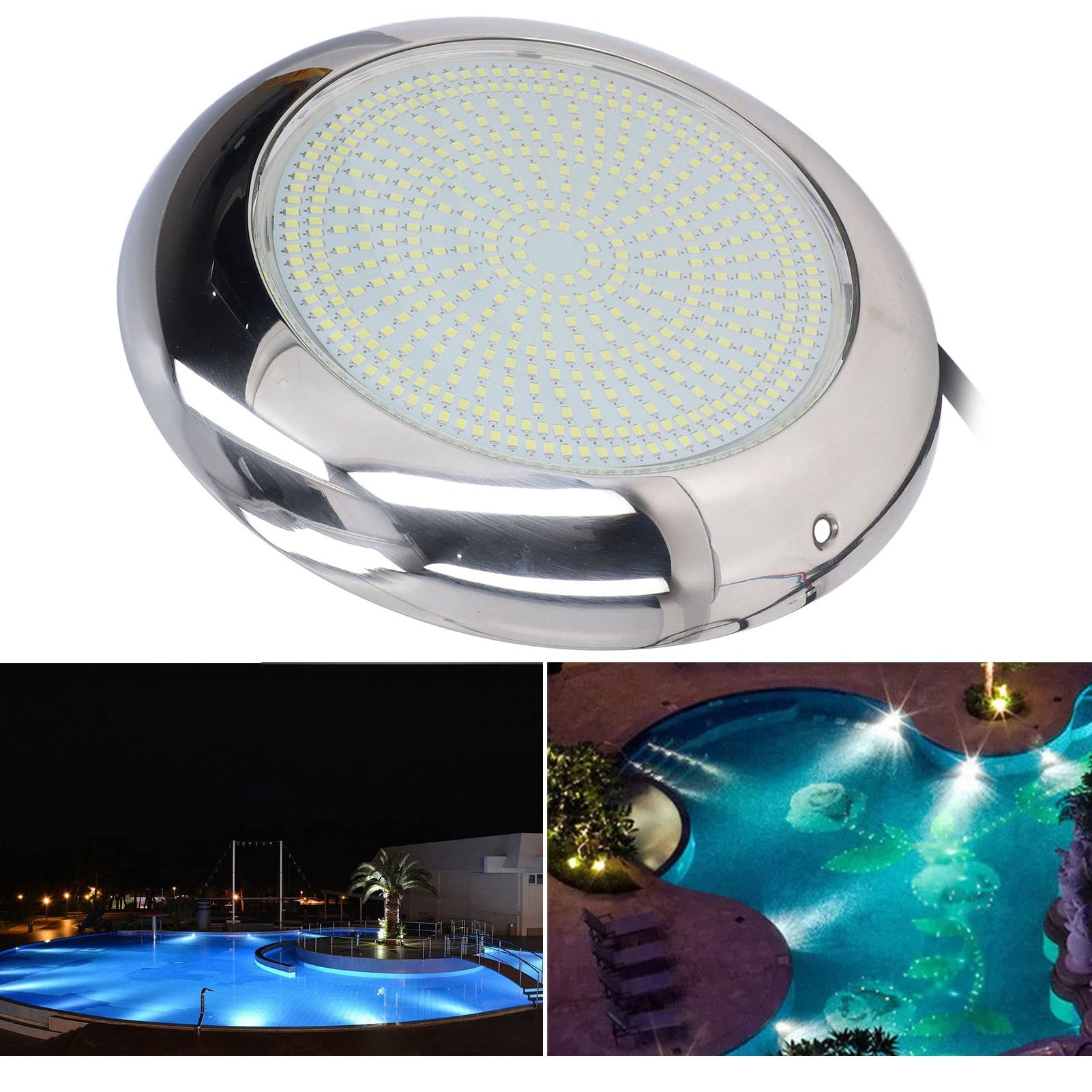 LED Pond Lights, LED Underwater Lights Stainless Steel IP68 Waterproof with 468 Light Chips - Perfect for Swimming Pools, Fountains, and Garden Ponds