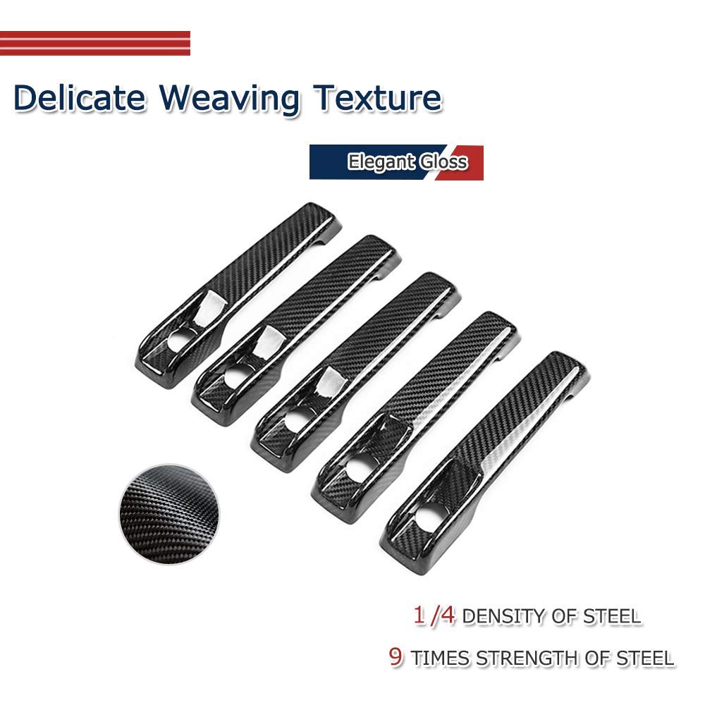 JC SPORTLINE Carbon Fiber Door Handle Cover for Mercedes Benz W463 G500 G550 G55 G63 AMG Wagon (2004-2018) - Premium Exterior Accessories for Enhanced Style & Protection - Perfect for Car Enthusiasts & Off-Road Adventures