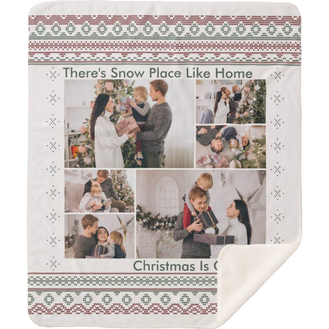 Personalized Christmas Throw Blanket - Custom Photo & Name Blanket with Family Quotes - Sherpa Fleece 50