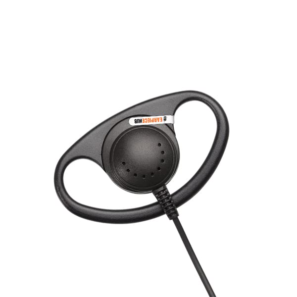 2 Pack D-Shape Earpiece Security Headset with PTT Mic - Compatible with Kenwood, Baofeng, Mitex UV-5R & UV-82 Two-Way Radios - Ideal for Police, Security Guards & Outdoor Walkie Talkie Communication