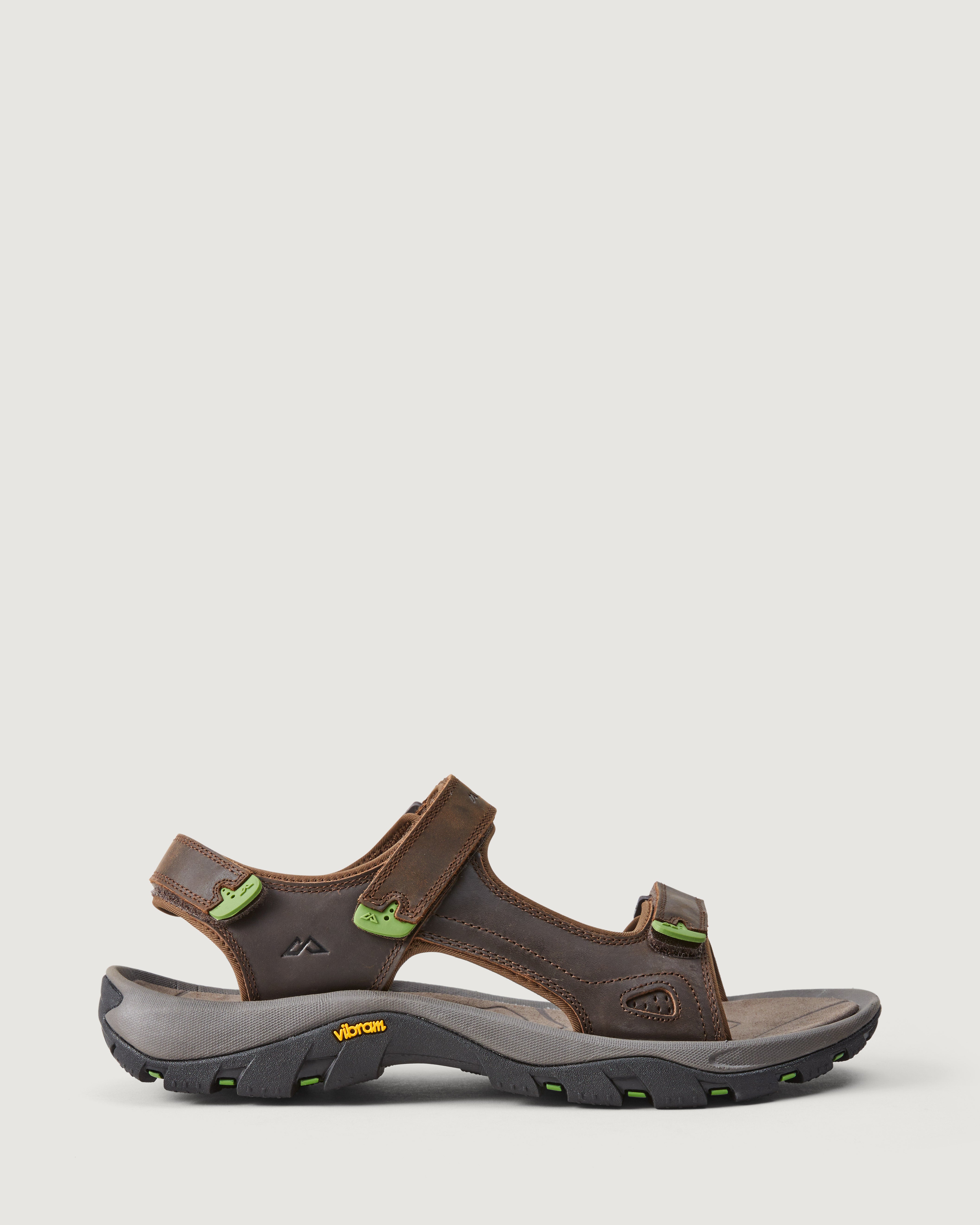 Men's Ingott Comfortable Leather Sandals - Dark Brown for Outdoor Walking & Beach Vacations