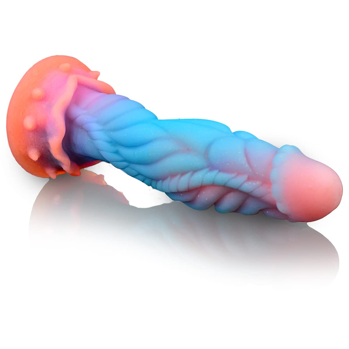 9.1 Inch Glow in The Dark Fantasy Dragon Monster Dildo - Multi-Texture Animal Alien Adult Toy with Strong Suction Cup for Women & Men - Perfect for Roleplay, BDSM, and Solo Pleasure