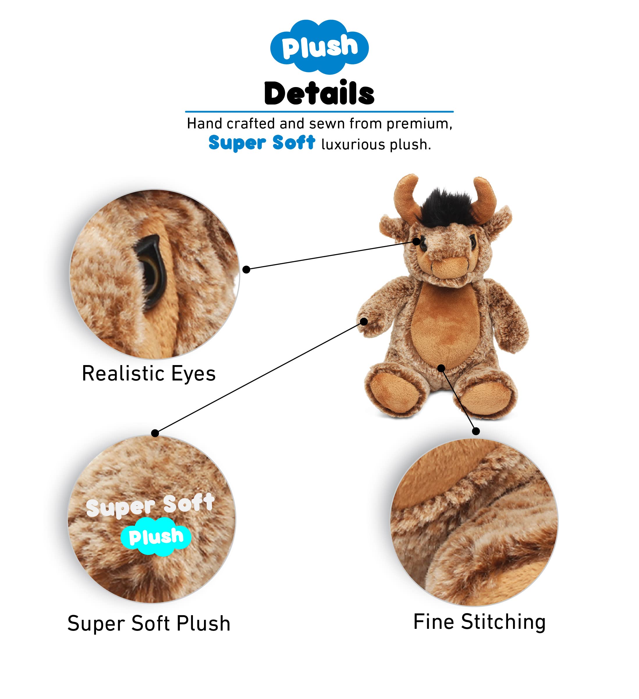 Puzzled DolliBu Soft Plush Buffalo Stuffed Animal - 9