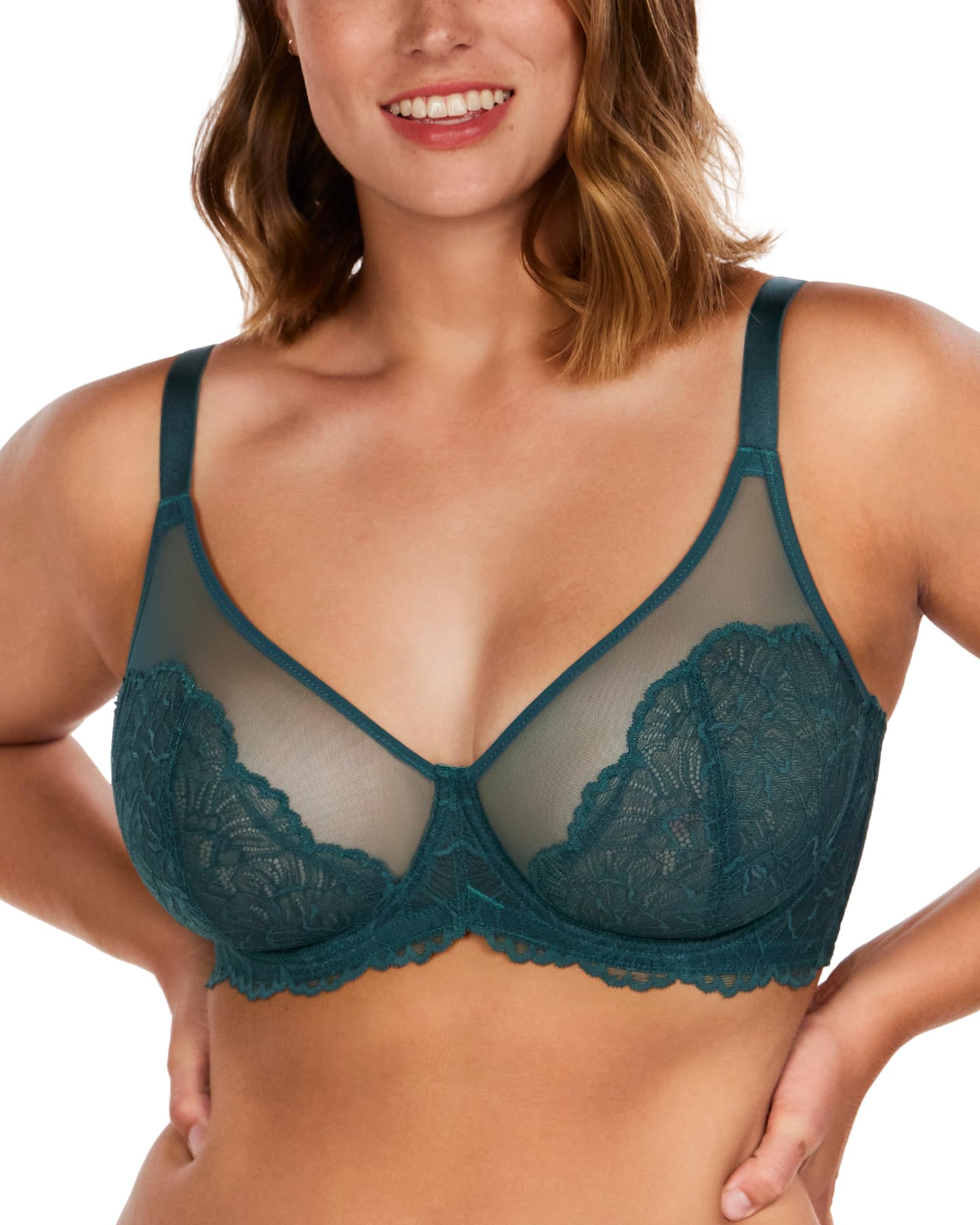 HSIA Women's Minimizer Bras - Full Coverage Lace Underwire Bra for Large Bust, Unlined Support for Heavy Breasts | Perfect for Everyday Wear, Work & Special Occasions