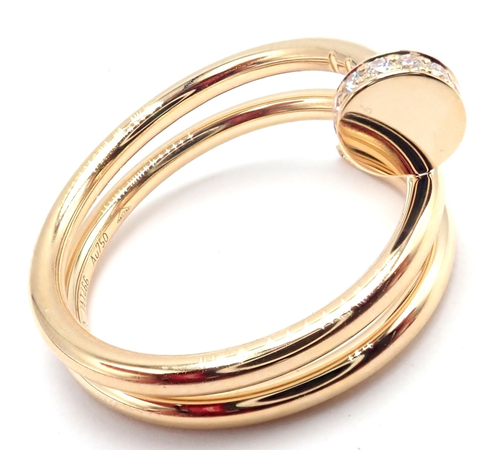 Cartier Juste Un Clou 18k Yellow Gold Diamond Nail Band Ring - Size 53 Luxury Jewelry for Women, Perfect for Anniversary Gifts, Date Nights & Special Occasions