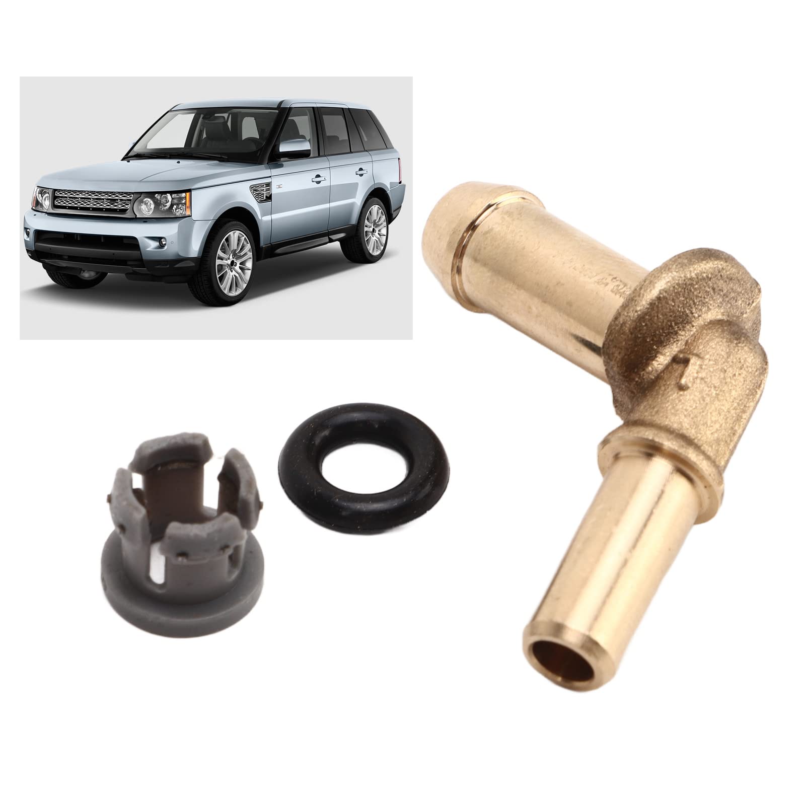 High-Quality Car Thermostat Outlet Hose Connector LR049990 - Durable Compact Water Outlet Hose for Vehicle Cooling System - Perfect for Engine Repair & Maintenance
