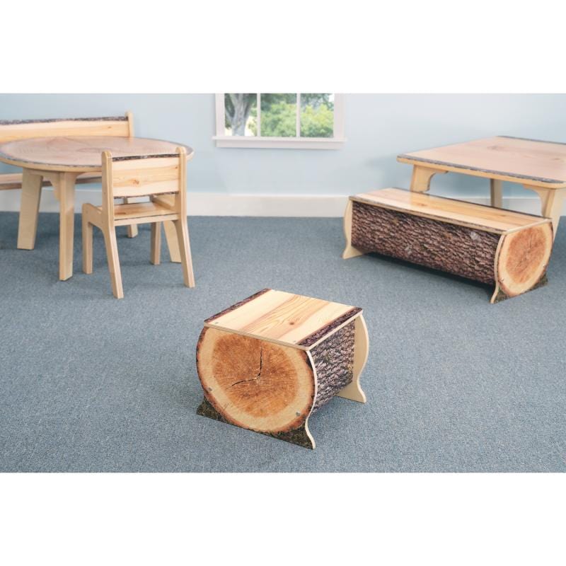 Natural Live Edge Wood Bench - Handcrafted Small Log Stool 12