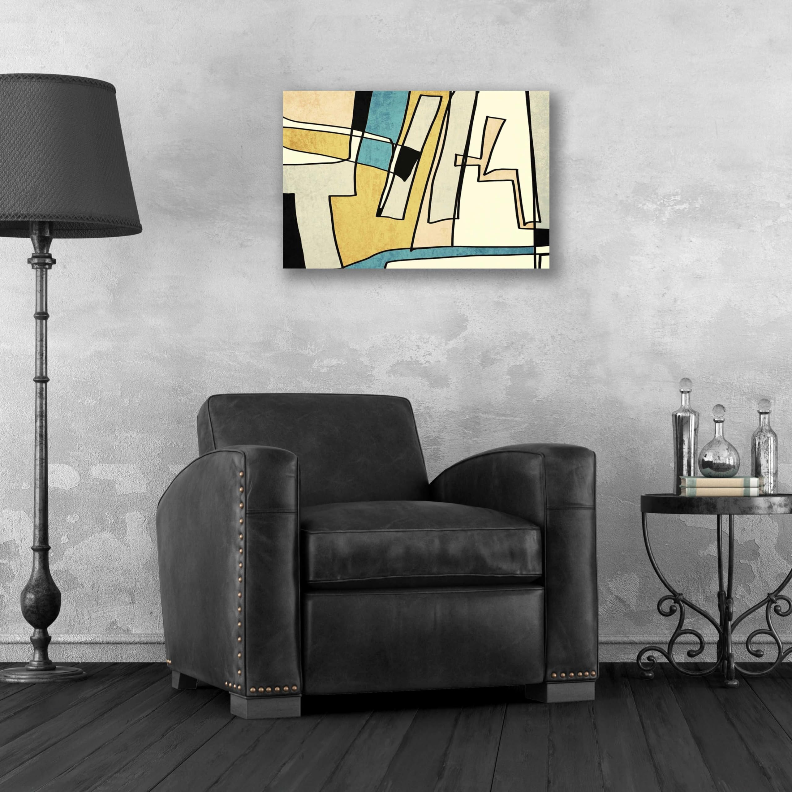 Abstract Line Art 28 by Irena Orlov - Modern Acrylic Glass Wall Decor 24x16 Inches - Perfect for Living Room, Bedroom & Office Decor