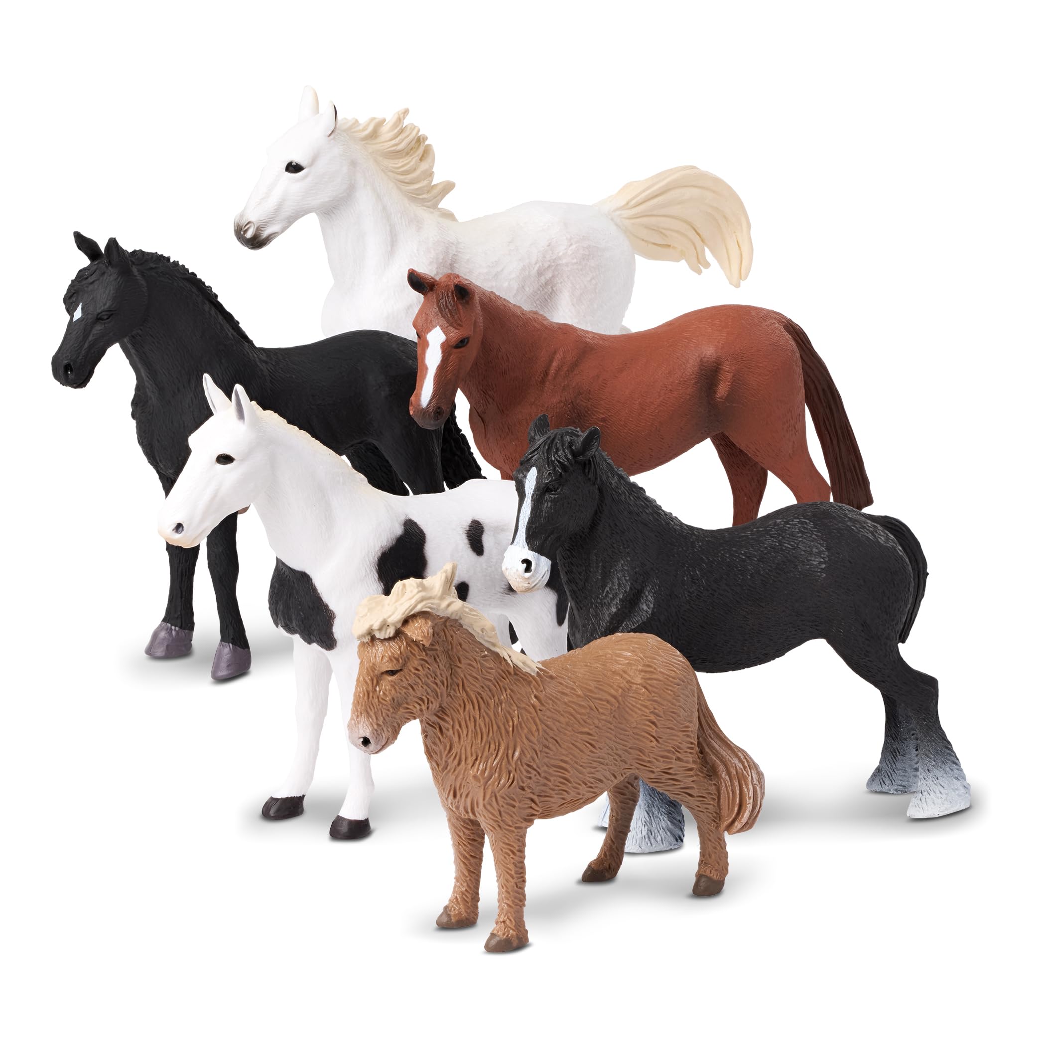 Battat Terra Horses Set - 12 Piece Detailed Plastic Miniature Horse Toy Figures for Kids - Perfect for Farm Animal Collections, Pretend Play & Educational Learning Activities