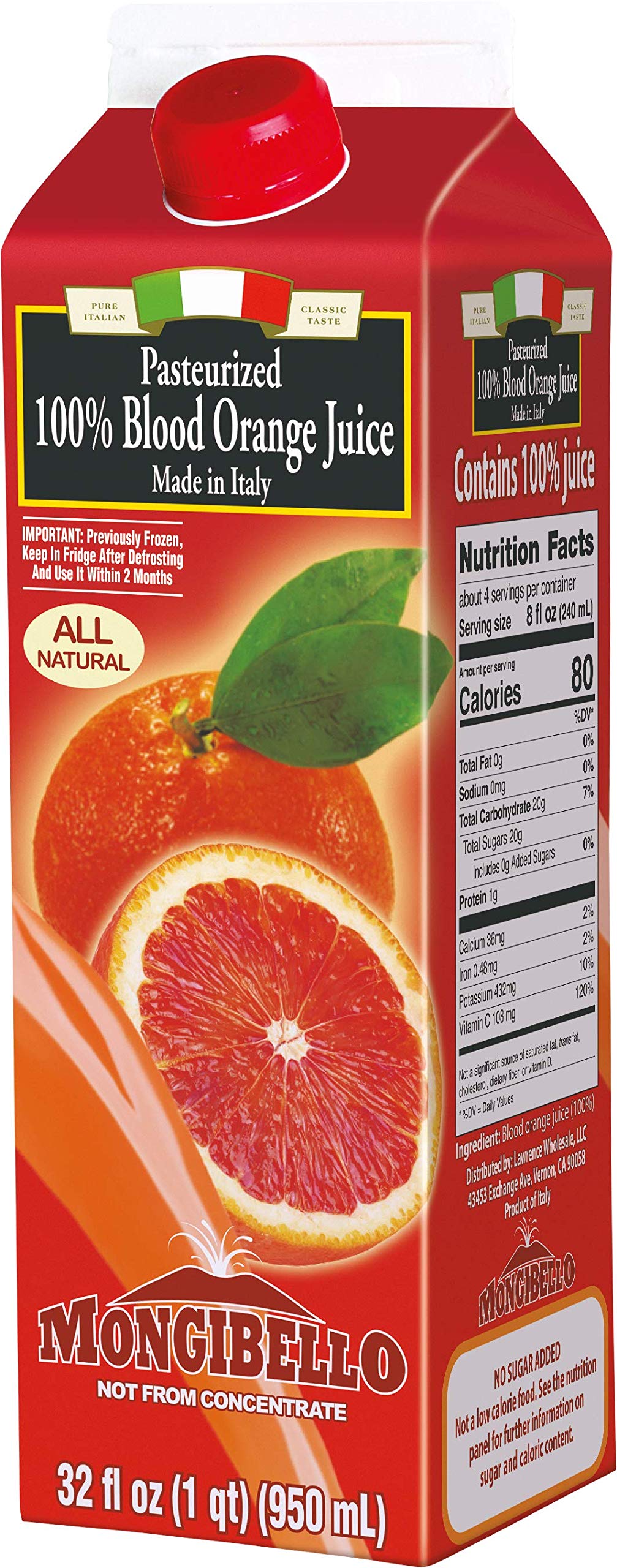 Mongibello 100% Fresh Squeezed Italian Blood Orange Juice - 3 Pack | Premium Citrus Beverage for Breakfast, Cocktails & Healthy Refreshment