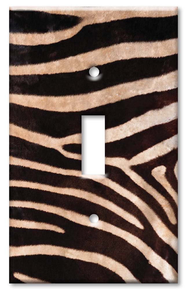 Faux Zebra Fur Light Switch Cover - Stylish Decorative Outlet Plate for Home & Office Decor