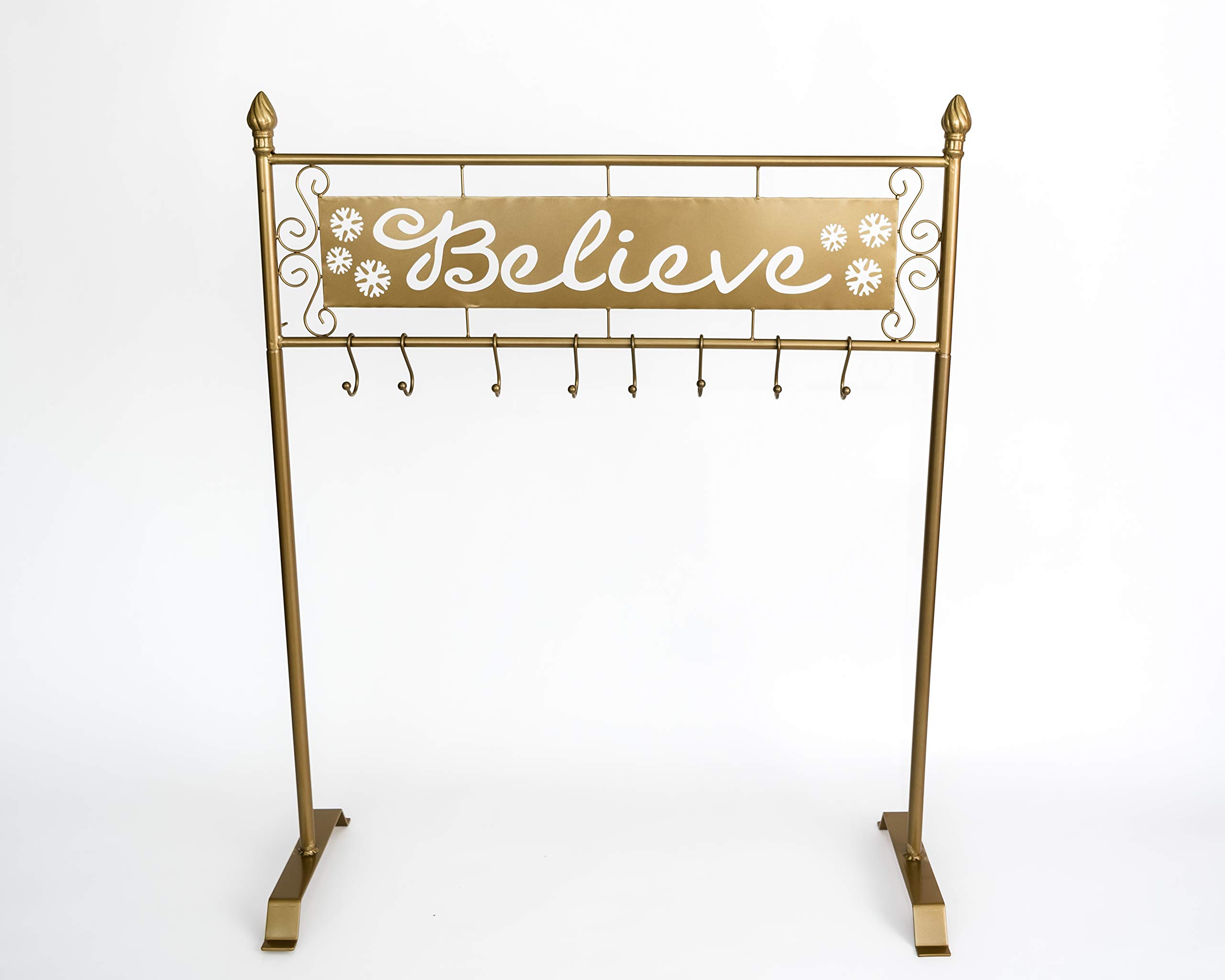 Gold Christmas Stocking Holder Stand - Elegant Fireplace Mantel Decor for Holiday Stockings - Perfect for Christmas Tree, Home, and Party Decorations