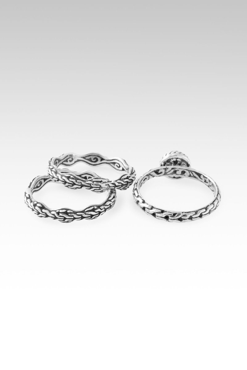 Black Diamond Chain of Hope Ring Set of 3 - Elegant Stackable Rings for Women, Perfect for Everyday Wear, Anniversary Gifts & Special Occasions