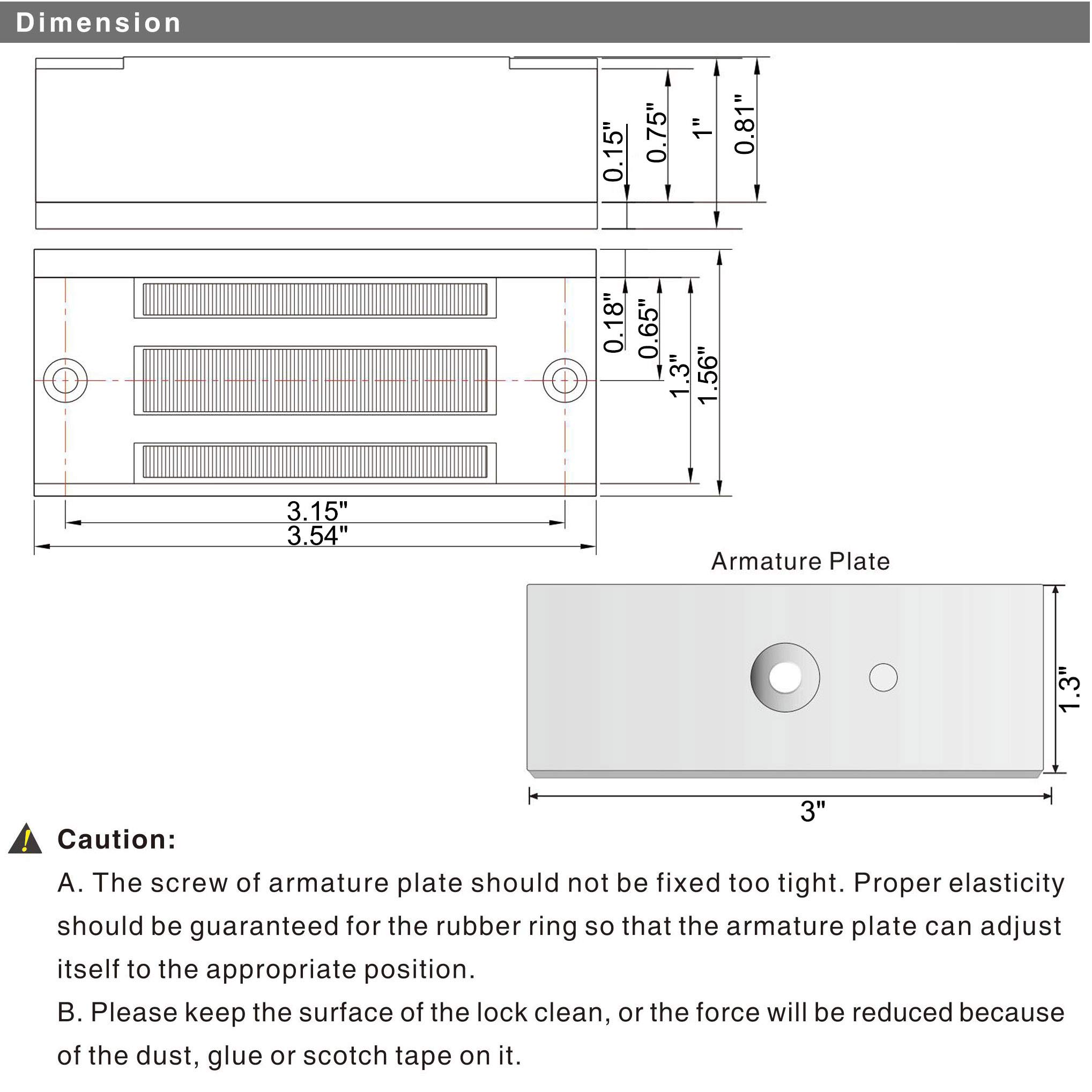 UHPPOTE 70Kg Holding Force Electric Magnetic Lock - Single Door Mini with Signal Output for Secure Access Control in Offices, Homes, and Commercial Buildings