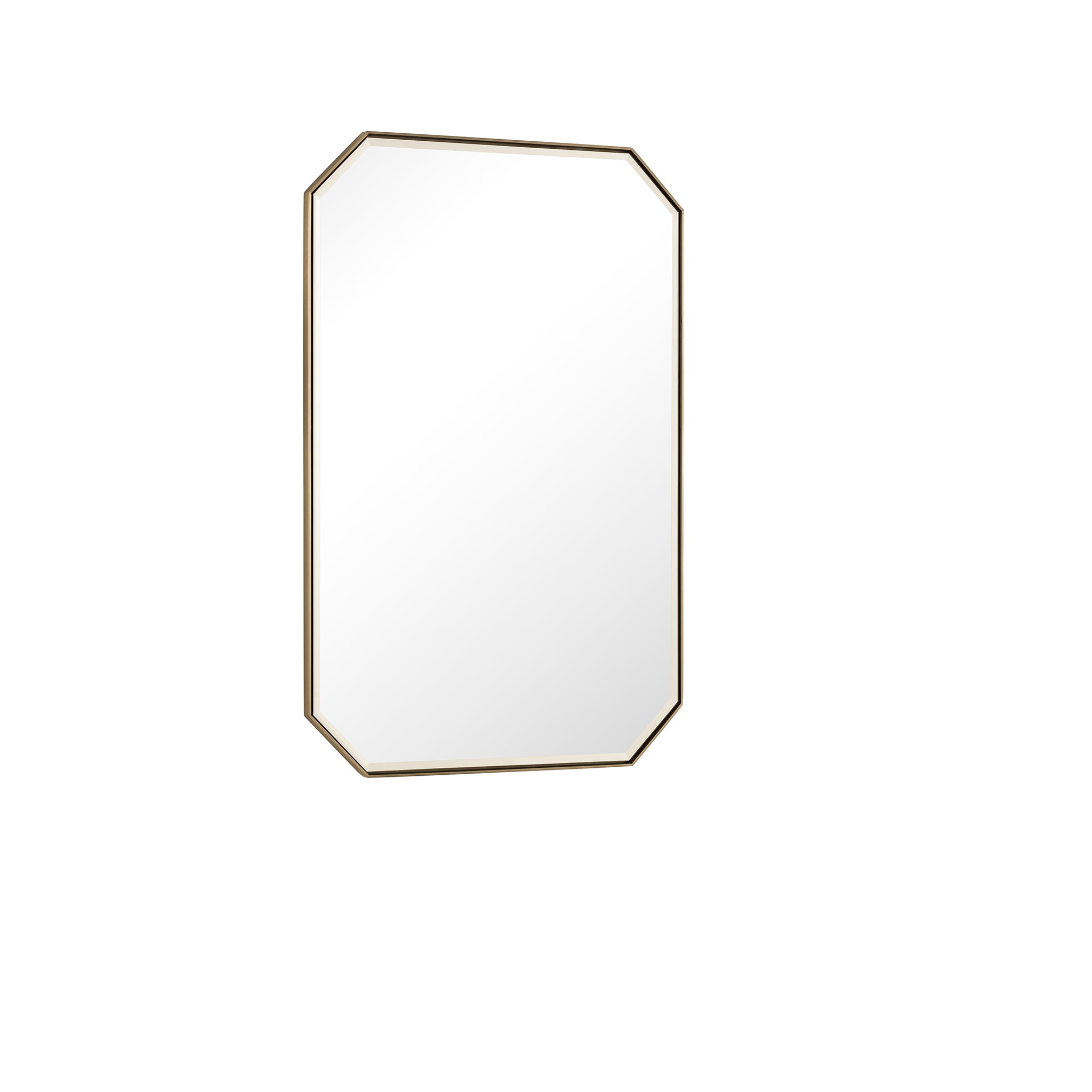 Rohe 24-Inch Round Wall Mirror with Champagne Brass Frame - Perfect for Bathroom, Bedroom, and Entryway Decor