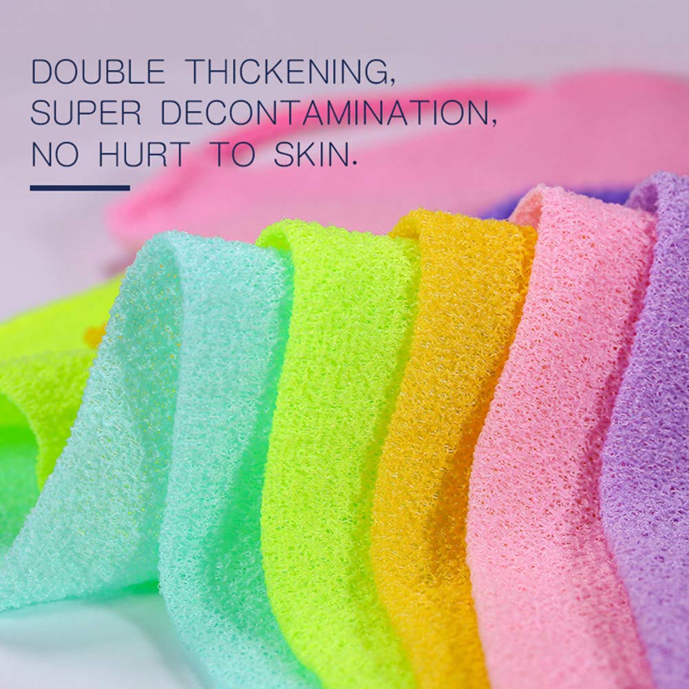 Exfoliating Back Scrubber with Handles - Stretchable Bath Wash Towel for Shower, Pink | Neck & Back Scrubber for Deep Cleansing & Skin Care | Perfect for Spa Days & Relaxing Bath Time