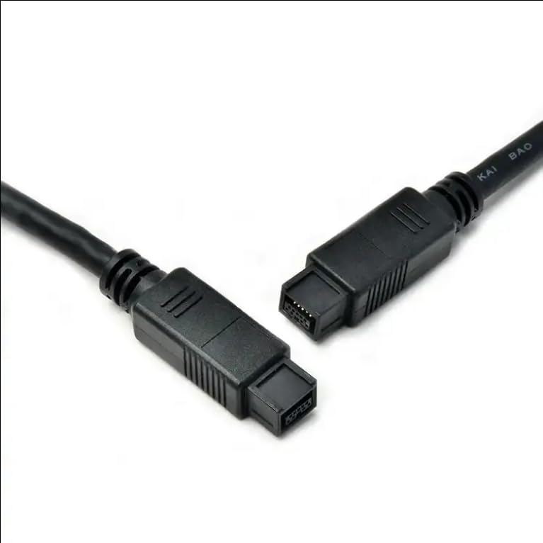 Firewire 800 Cable IEEE 1394 9Pin to 9Pin Male to Male 6ft for DV Camera, Digital Camcorder, Printer, Scanner & External Hard Drive | High-Speed Data Transfer for Professional Video Editing & Media Storage