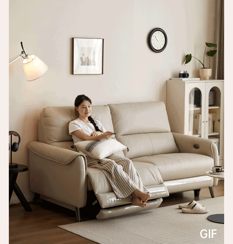 Premium Leather Recliner Sofa with Power Lift & Telescopic Function - Perfect for Living Room, Home Theater, and Relaxation Spaces