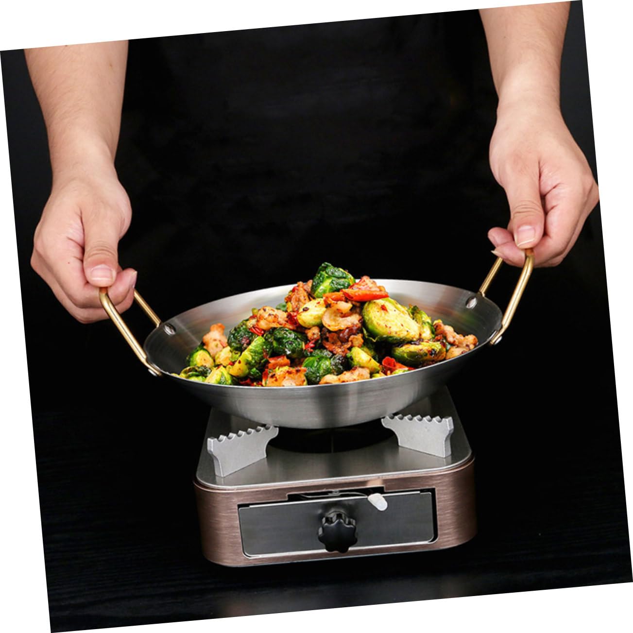 DOITOOL 1pc Stainless Steel Double Ear Pot - 5QT Kitchen Stockpot for Cooking, Soup, Wax Melting & More - Durable Home Cooking Pot for Household, Restaurant & DIY Projects