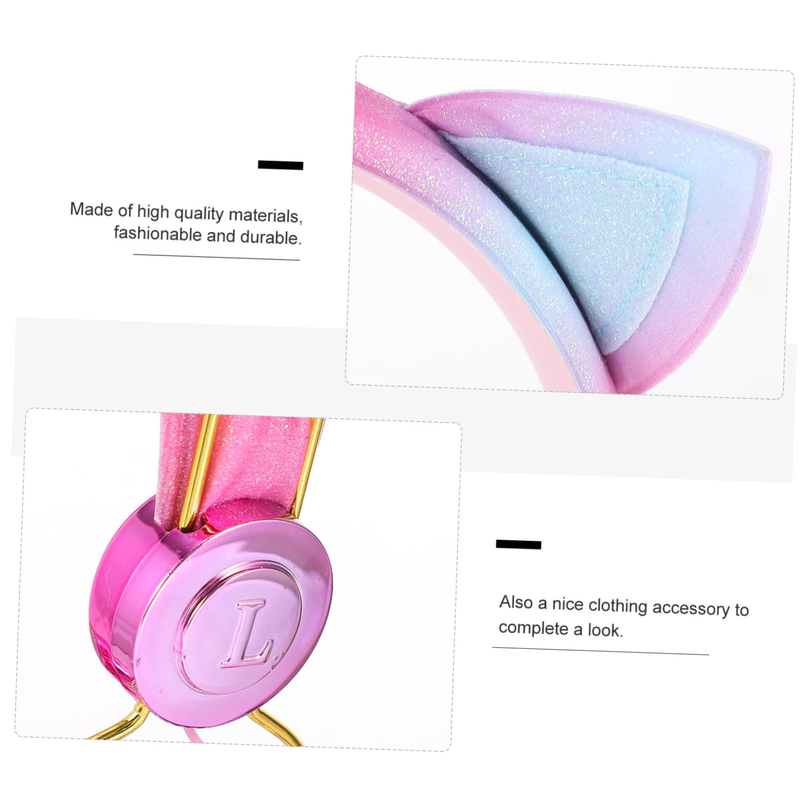 OSALADI Cartoon Cat Ear Headphones with Mic - 3.5mm Wired Gaming Headset with Volume Control, Unicorn Horn Design (108dB) for Kids, Teens & Adults - Perfect for Gaming, Office & Smartphone Use