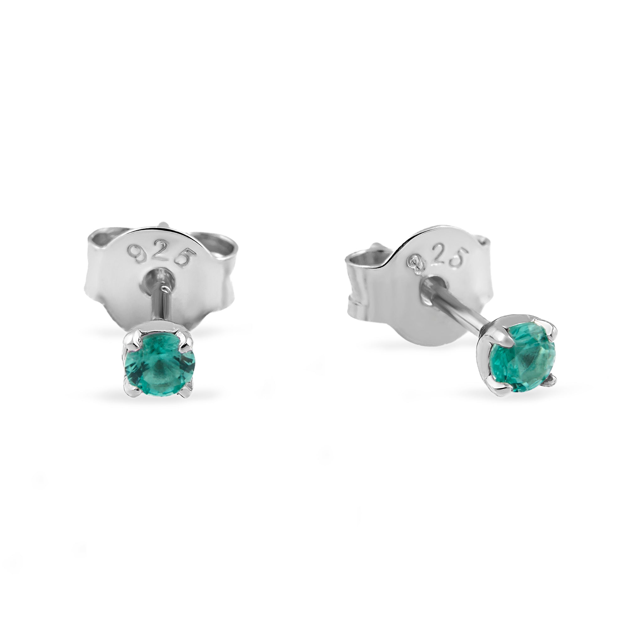 Exquisite Emerald Stud Earrings for Women - 14K Gold Plated Green Gemstone Earrings for Daily Wear & Special Occasions