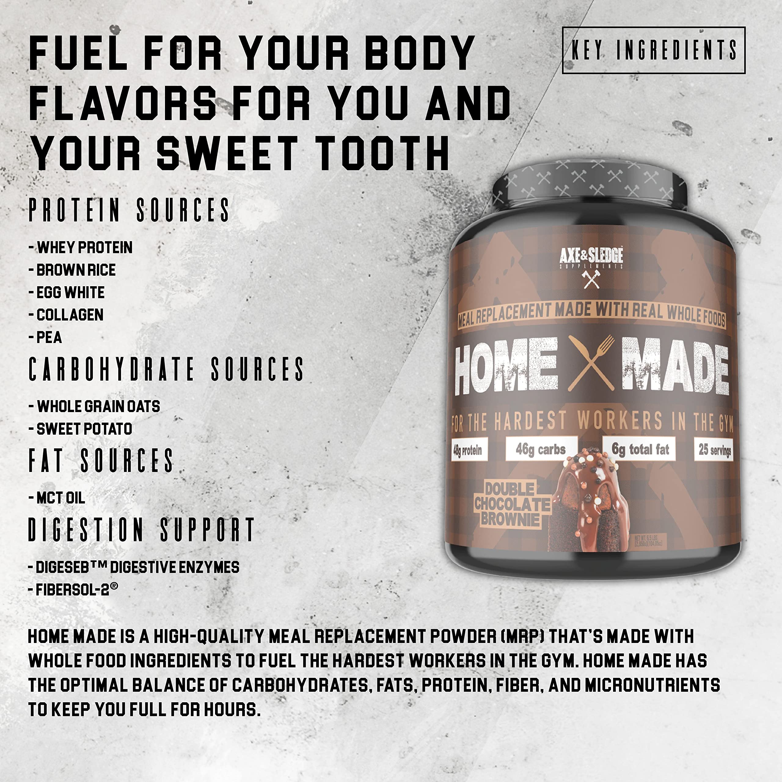 Axe & Sledge Home Made 2825g Premium Protein Powder - Muscle Building & Recovery Supplement for Athletes & Bodybuilders | Post-Workout & Fitness Nutrition