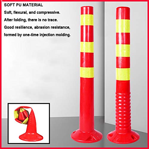 Reflective Traffic Safety Bollard - 450x80mm Plastic Parking Garage Bollards & Road Markers for High-Traffic Areas, Driveways, and Construction Zones