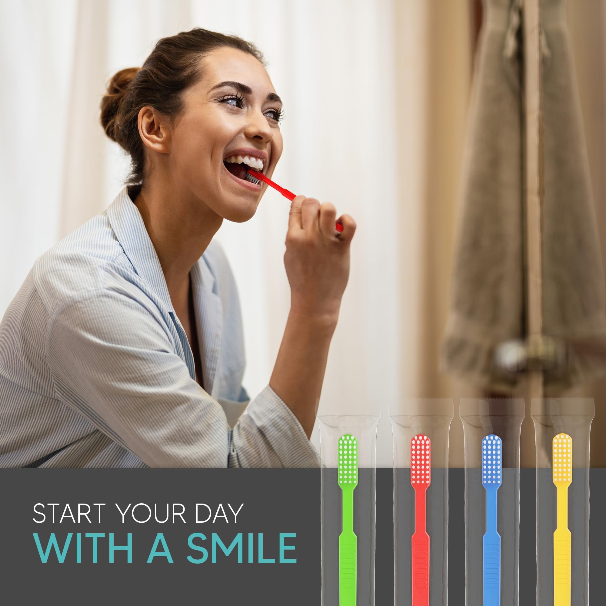 1000 Individually Wrapped Prepasted Disposable Toothbrushes with Built-in Toothpaste - Soft Bristle Waterless Travel Toothbrushes for Hotels, Camping, Office & On-the-Go Oral Care - Perfect for Travel Kits, Emergency Preparedness & Hygiene Essentials