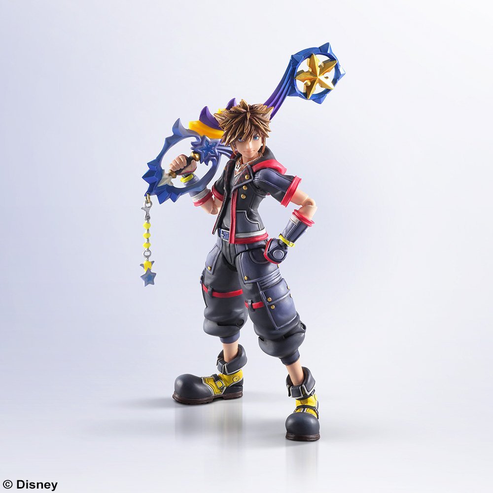 Bring Arts Kingdom Hearts III Sora Action Figure by Square Enix - Collectible Anime Character Model for Display, Gaming Room Decor, and Gift for Fans