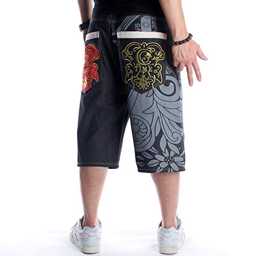 Chowsir Men's Baggy Hip Hop Jeans - Loose Fit Embroidered Denim Pants for Casual Streetwear & Urban Fashion | Perfect for Hip Hop, Street Style, and Everyday Wear