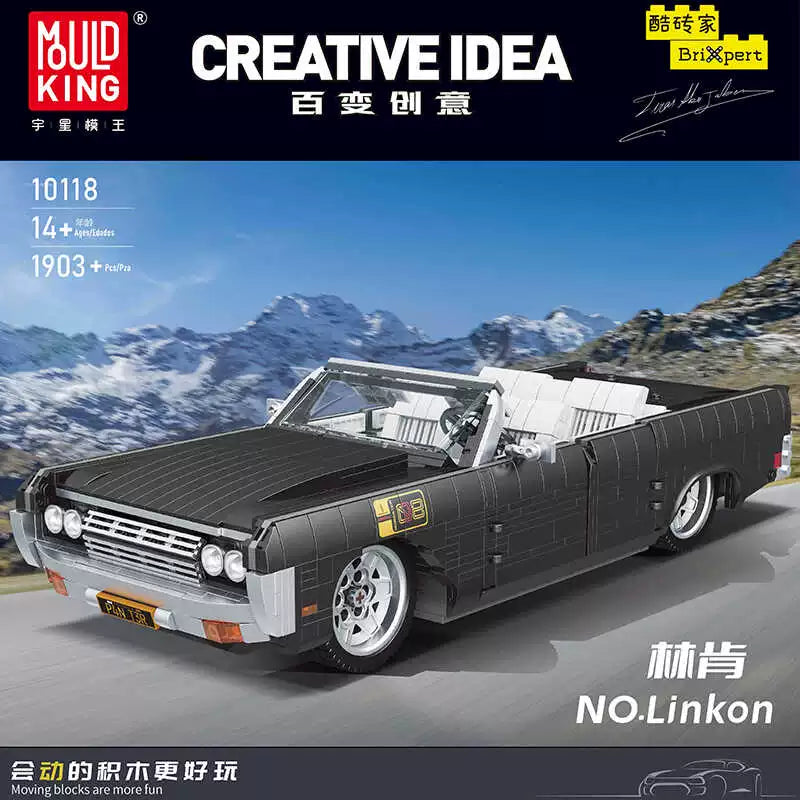 MouldKing 10118 1903-Piece Lincoln Continental 1964 Model Building Kit – Collectible LEGO-Compatible Car Set for Adults & Teens – Perfect for Display, Gifts & Creative Play