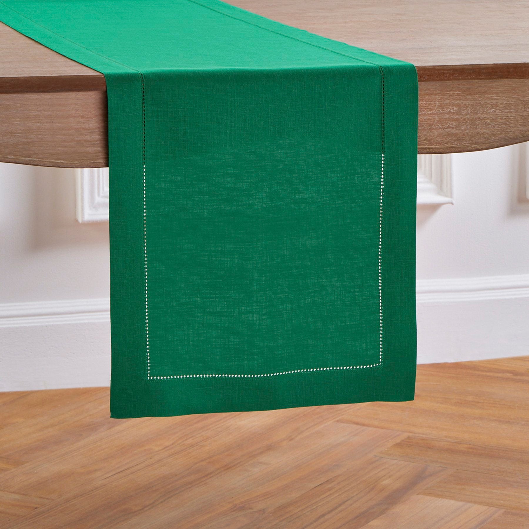 Elegant Classic Hemstitch Table Runner - Premium Linen Dining Decor for Weddings, Parties & Home Styling