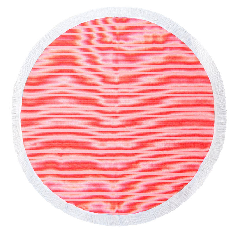 Express Horizon Coral Round Beach Towel - Ultra Soft & Quick Dry, 40