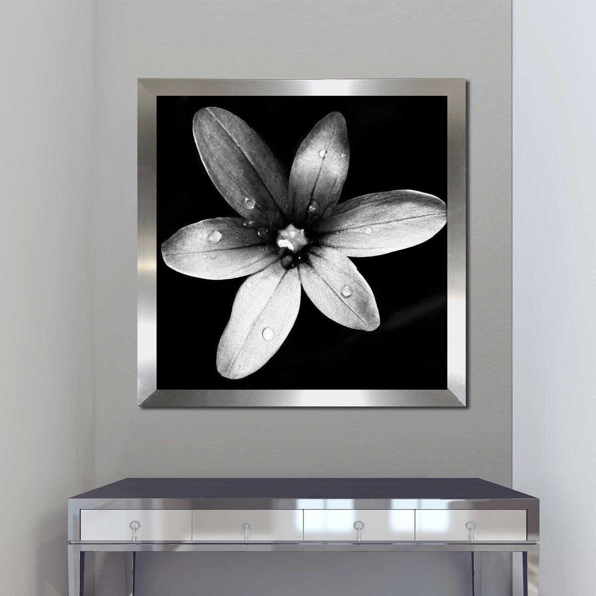 Black and White Bloom II Square Acrylic Print - Modern Wall Art for Living Room, Bedroom & Office Decor