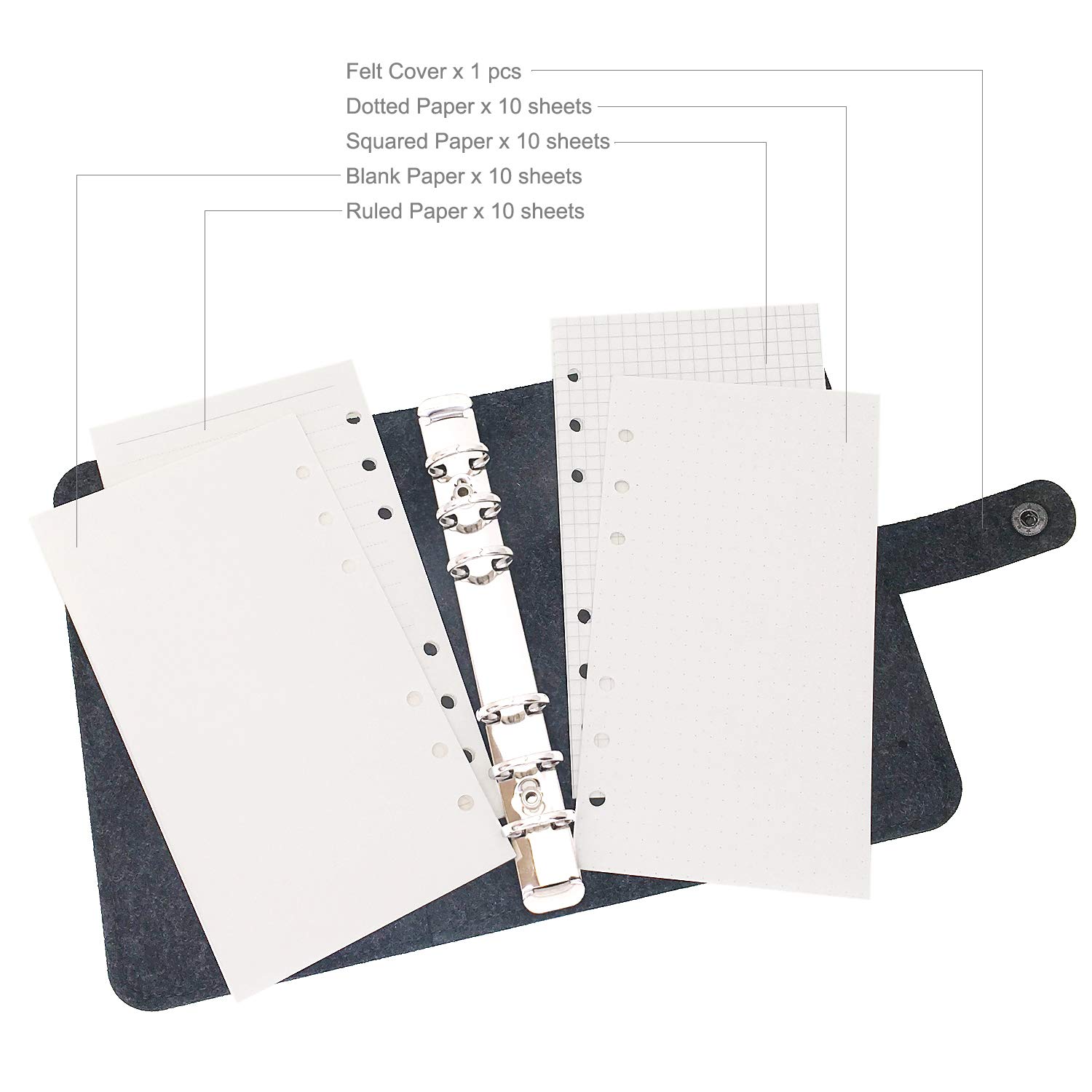A6 Marigold Felt Binder for Office & School Use