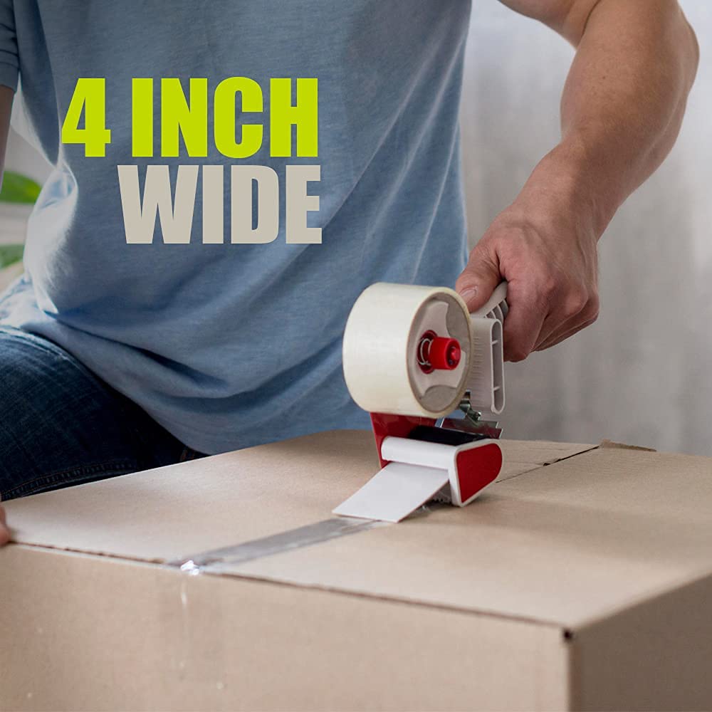 4 Inch Wide Packing Tape 6 Pack - Clear Label Protection Tape (72 Yards) for Shipping Boxes, Moving & Storage
